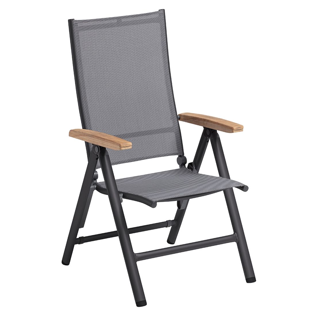 Kettler Cirrus Folding Chair Aluminium with Teak Armrest