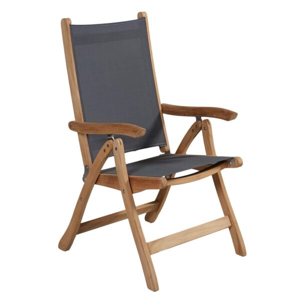 LC Garden York Folding Chair Adjustable Teak/Textilene