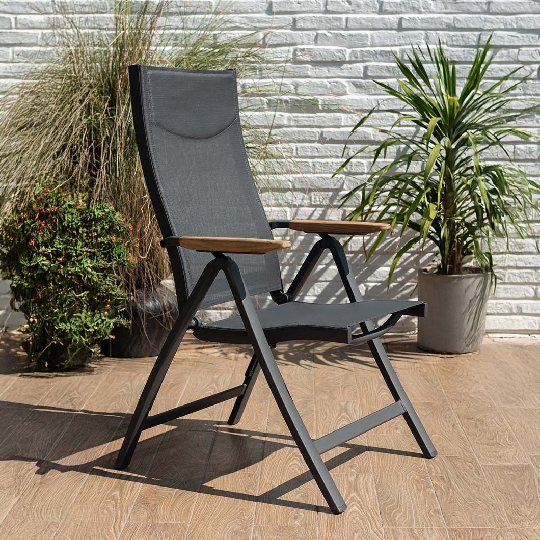 LifestyleGarden Pelen Folding Chair Adjustable Aluminium/Textilene